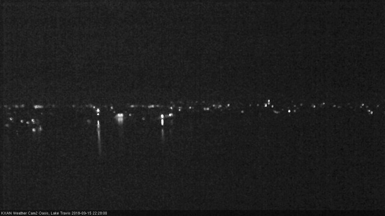 Lake Travis webcam, September 15, 2018 9:30 PM CT