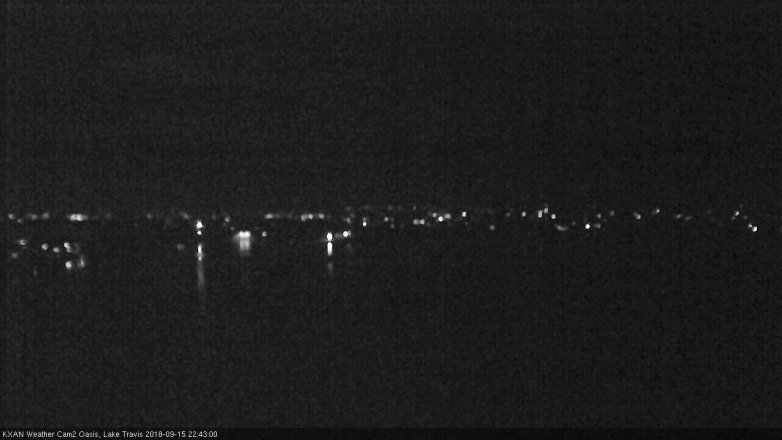 Lake Travis webcam, September 15, 2018 9:45 PM CT