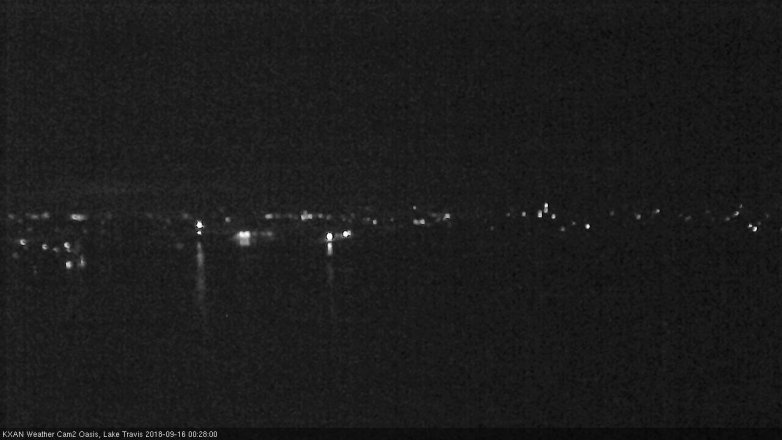 Lake Travis webcam, September 15, 2018 11:30 PM CT