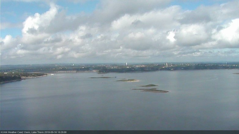 Lake Travis webcam, September 16, 2018 9:30 AM CT