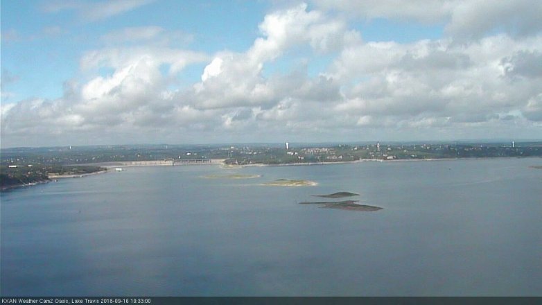 Lake Travis webcam, September 16, 2018 9:35 AM CT