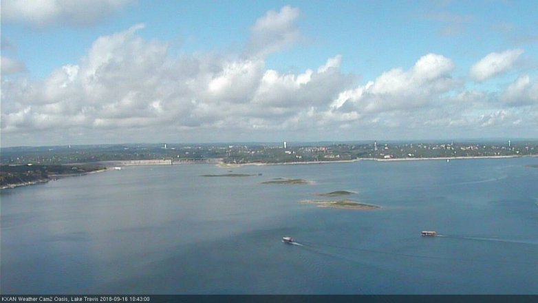 Lake Travis webcam, September 16, 2018 9:45 AM CT