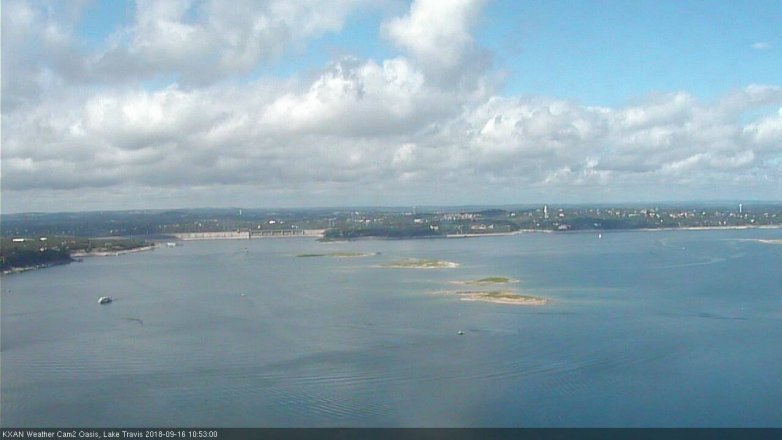 Lake Travis webcam, September 16, 2018 9:55 AM CT