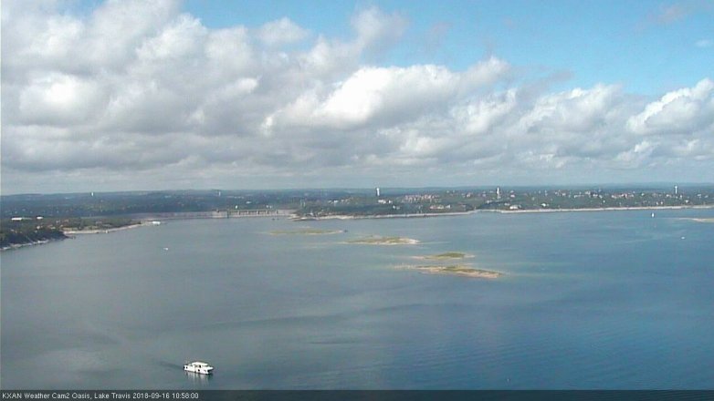 Lake Travis webcam, September 16, 2018 10:00 AM CT
