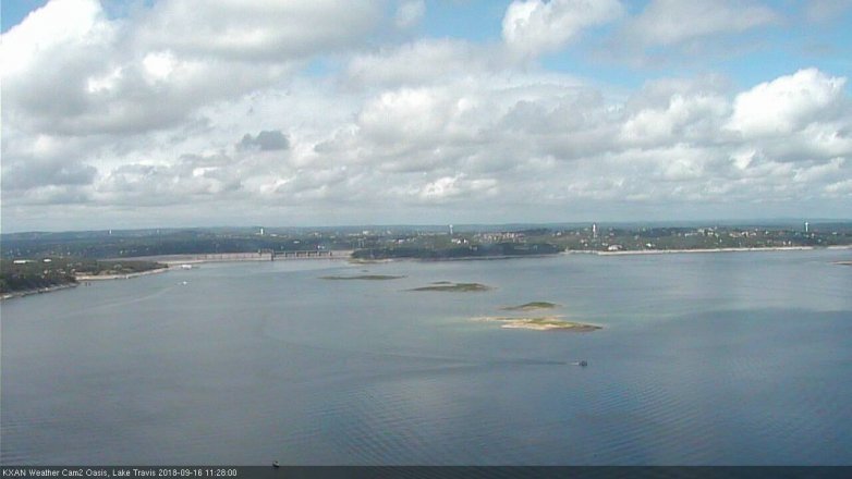 Lake Travis webcam, September 16, 2018 10:30 AM CT