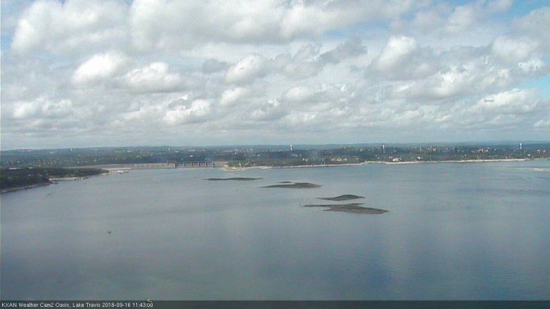 Lake Travis webcam, September 16, 2018 10:45 AM CT