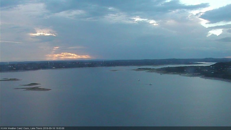 Lake Travis webcam, September 16, 2018 6:05 PM CT