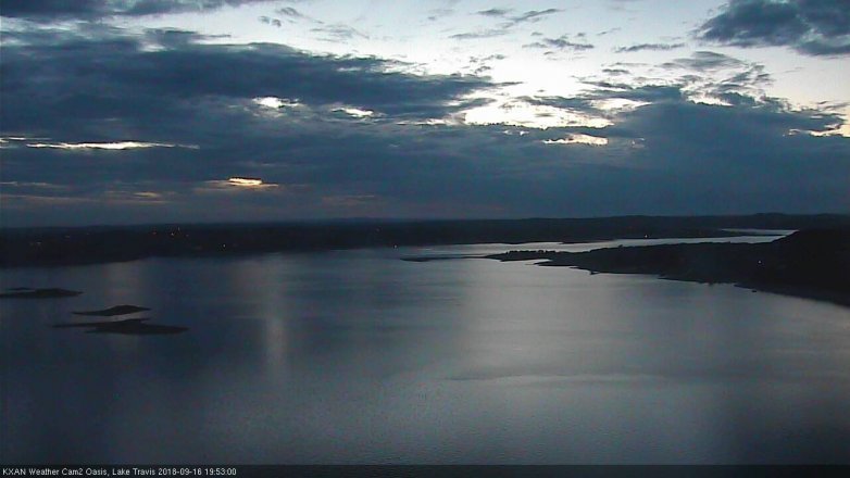 Lake Travis webcam, September 16, 2018 6:55 PM CT