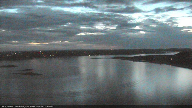 Lake Travis webcam, September 16, 2018 7:05 PM CT