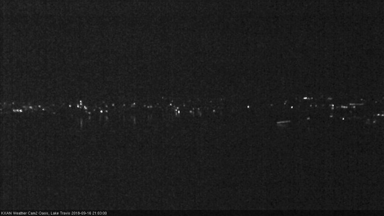 Lake Travis webcam, September 16, 2018 8:05 PM CT