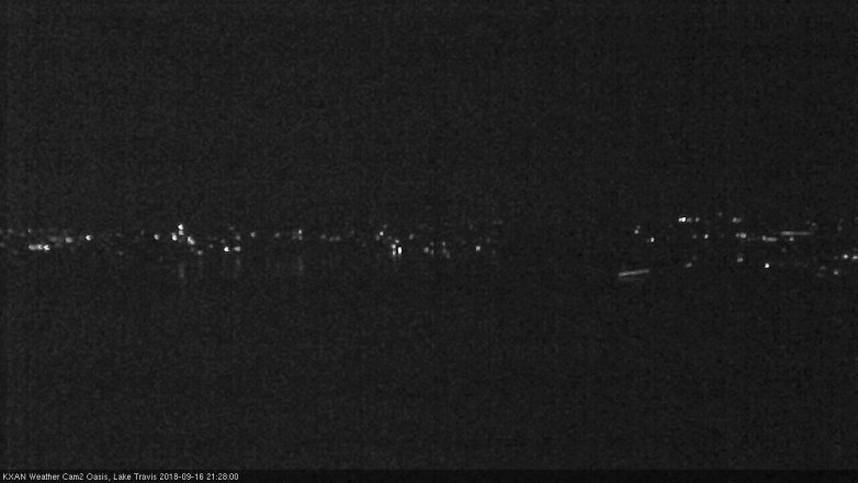Lake Travis webcam, September 16, 2018 8:30 PM CT