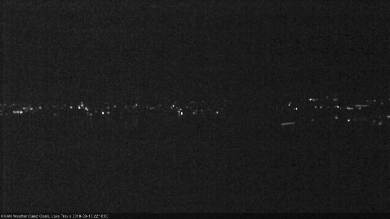 Lake Travis webcam, September 16, 2018 9:20 PM CT