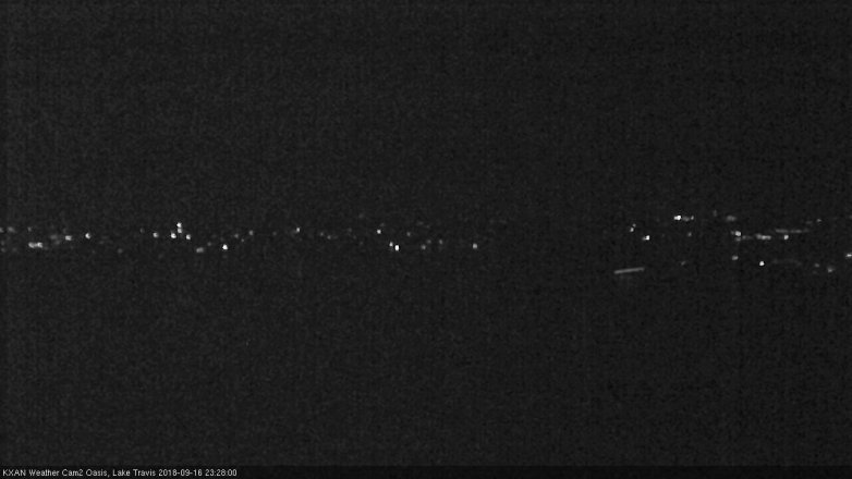 Lake Travis webcam, September 16, 2018 10:30 PM CT