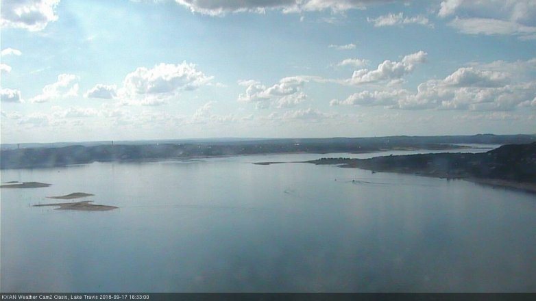 Lake Travis webcam, September 17, 2018 3:35 PM CT