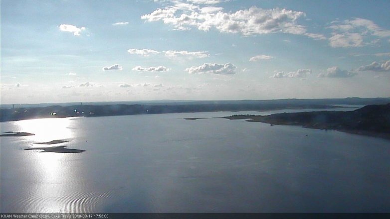 Lake Travis webcam, September 17, 2018 4:55 PM CT