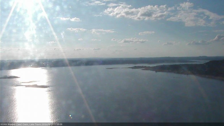 Lake Travis webcam, September 17, 2018 5:00 PM CT