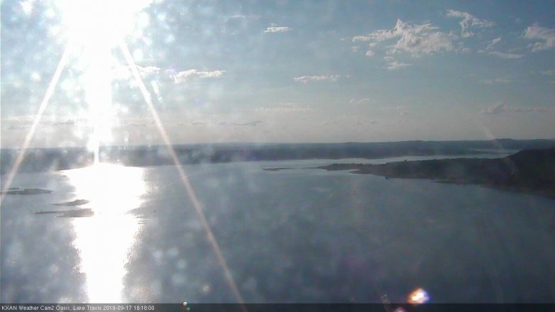 Lake Travis webcam, September 17, 2018 5:20 PM CT