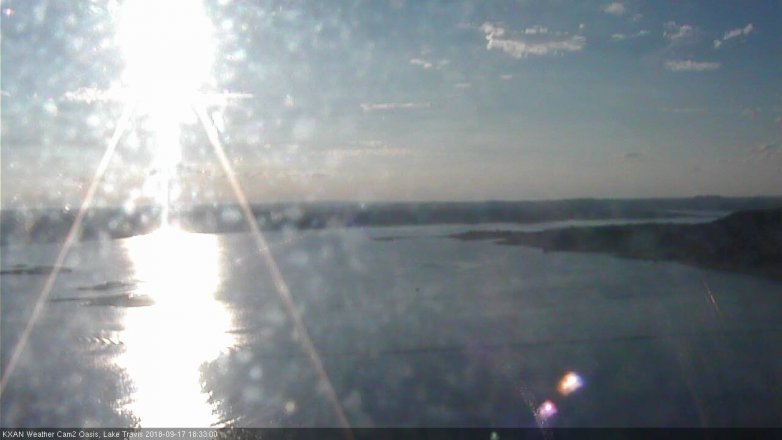 Lake Travis webcam, September 17, 2018 5:35 PM CT