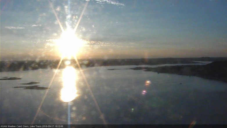 Lake Travis webcam, September 17, 2018 6:15 PM CT
