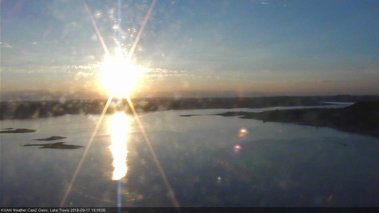 Lake Travis webcam, September 17, 2018 6:20 PM CT