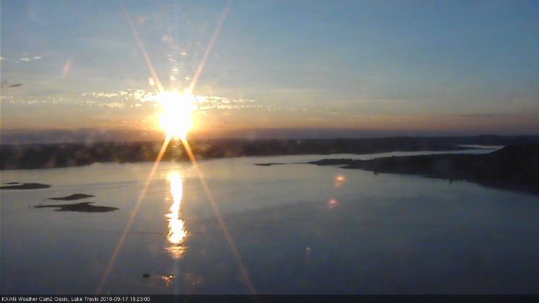Lake Travis webcam, September 17, 2018 6:25 PM CT