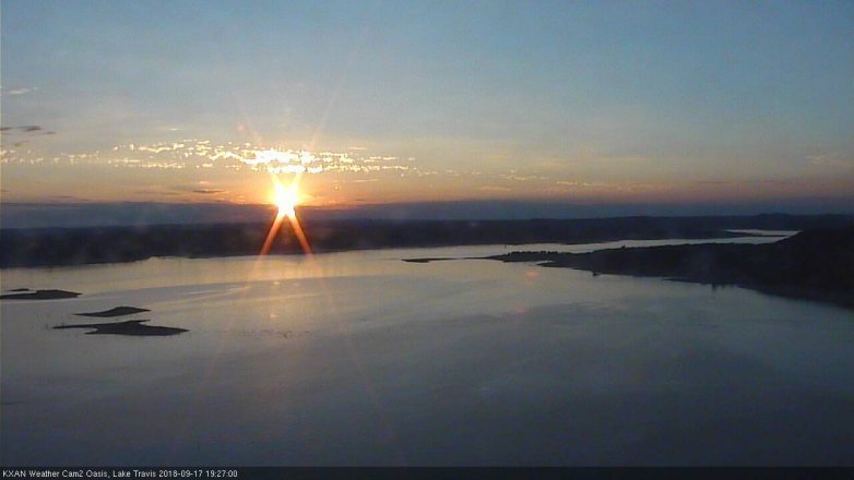 Lake Travis webcam, September 17, 2018 6:30 PM CT