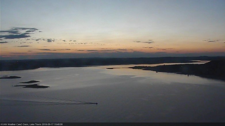 Lake Travis webcam, September 17, 2018 6:50 PM CT