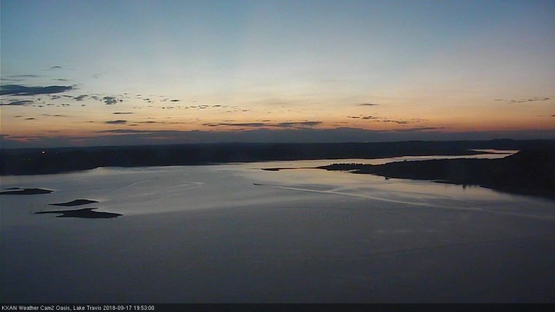 Lake Travis webcam, September 17, 2018 6:55 PM CT