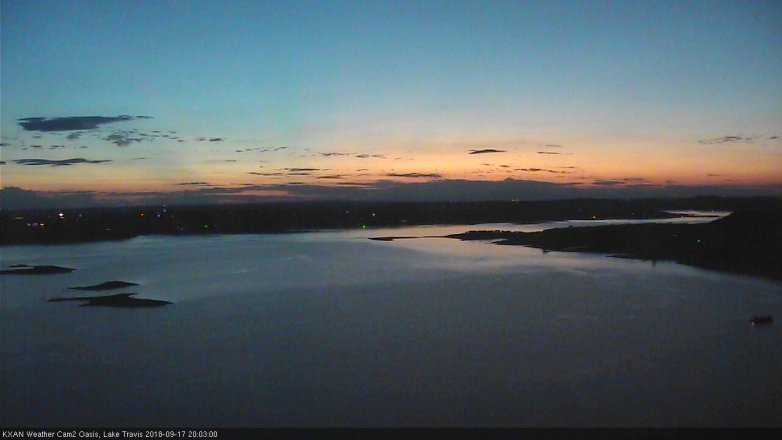 Lake Travis webcam, September 17, 2018 7:05 PM CT