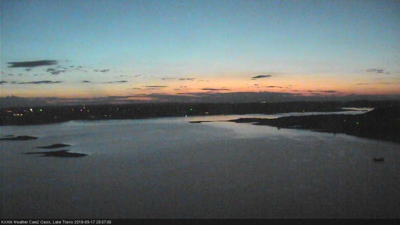 Lake Travis webcam, September 17, 2018 7:10 PM CT