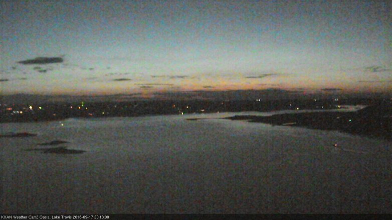 Lake Travis webcam, September 17, 2018 7:15 PM CT