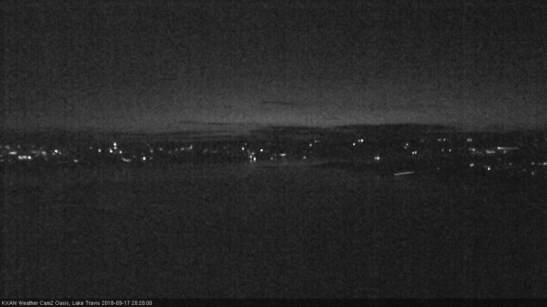Lake Travis webcam, September 17, 2018 7:30 PM CT