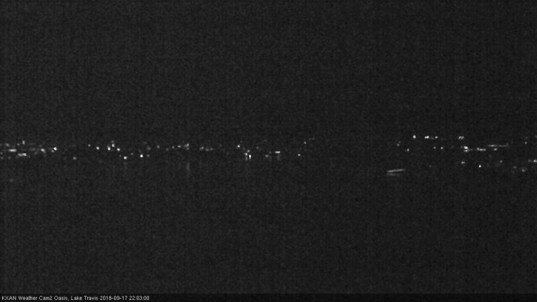 Lake Travis webcam, September 17, 2018 9:05 PM CT