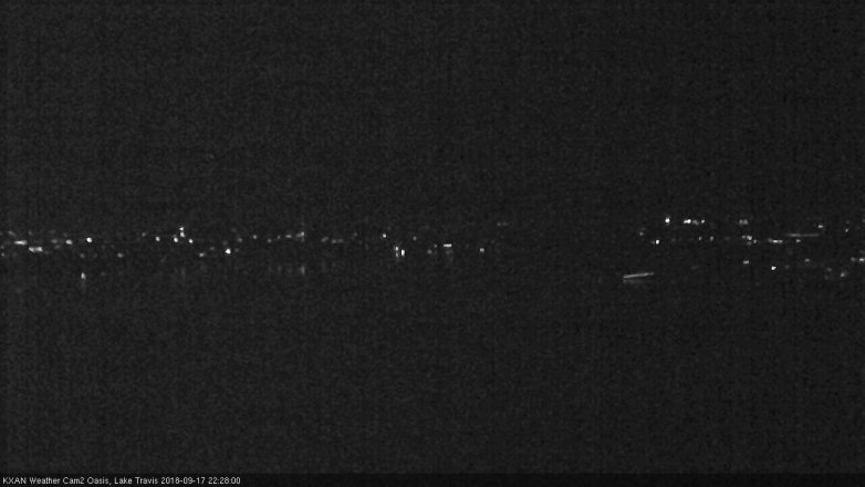 Lake Travis webcam, September 17, 2018 9:30 PM CT