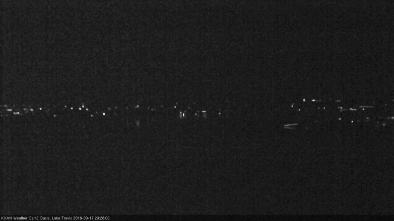 Lake Travis webcam, September 17, 2018 10:30 PM CT