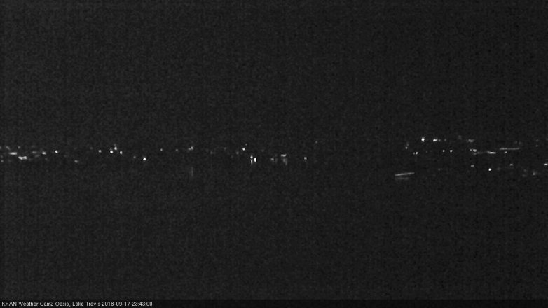 Lake Travis webcam, September 17, 2018 10:45 PM CT