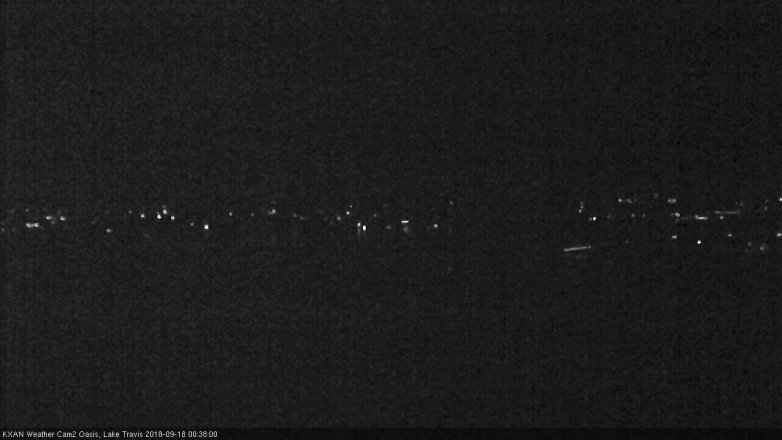 Lake Travis webcam, September 17, 2018 11:40 PM CT