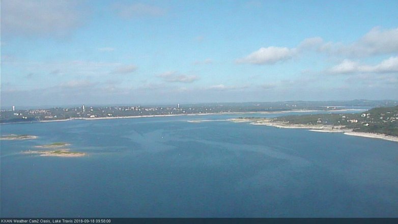 Lake Travis webcam, September 18, 2018 9:00 AM CT