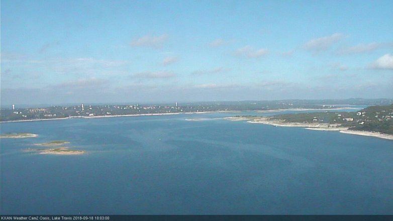 Lake Travis webcam, September 18, 2018 9:05 AM CT