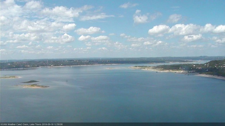Lake Travis webcam, September 18, 2018 12:00 PM CT