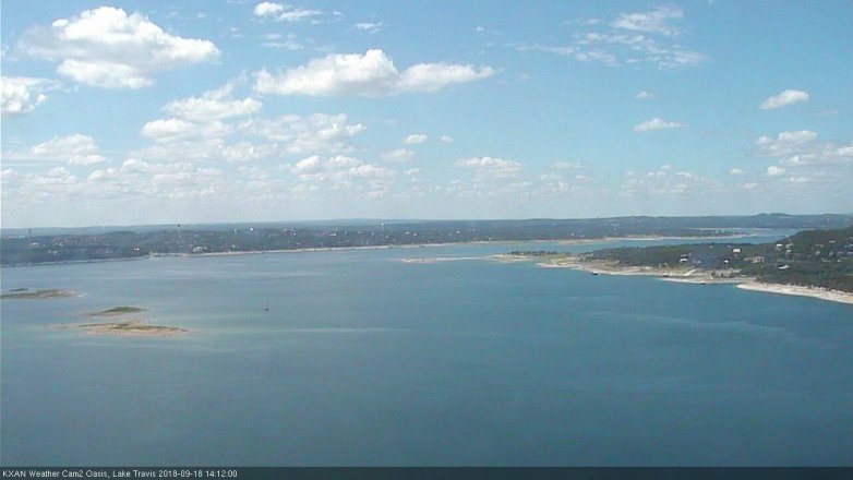 Lake Travis webcam, September 18, 2018 1:15 PM CT