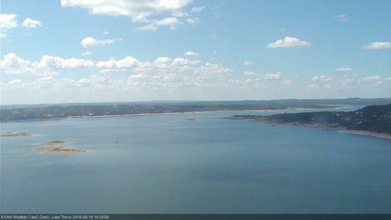 Lake Travis webcam, September 18, 2018 1:30 PM CT