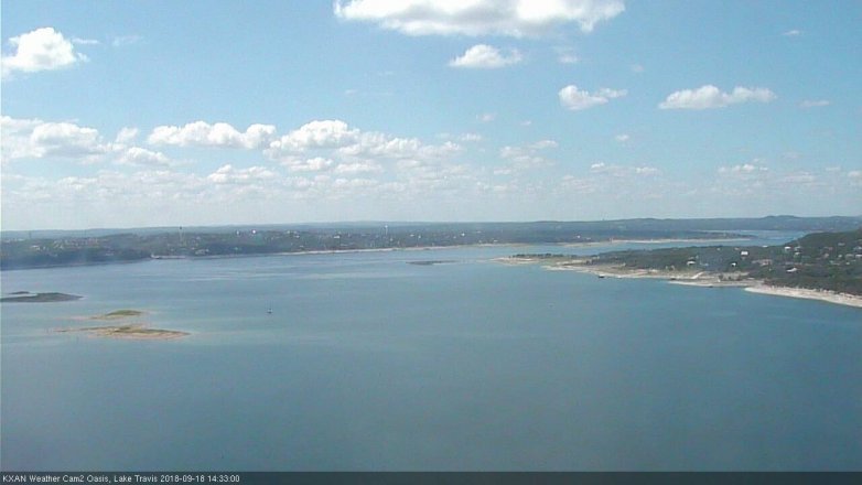 Lake Travis webcam, September 18, 2018 1:35 PM CT