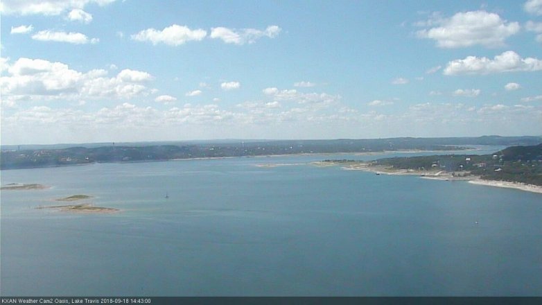 Lake Travis webcam, September 18, 2018 1:45 PM CT