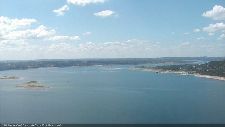 Lake Travis webcam, September 18, 2018 1:50 PM CT