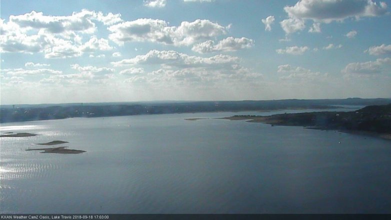Lake Travis webcam, September 18, 2018 4:05 PM CT
