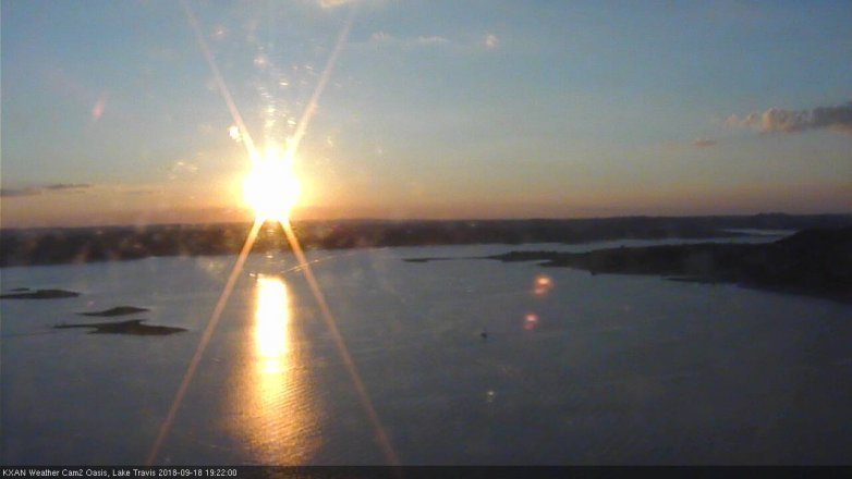 Lake Travis webcam, September 18, 2018 6:25 PM CT