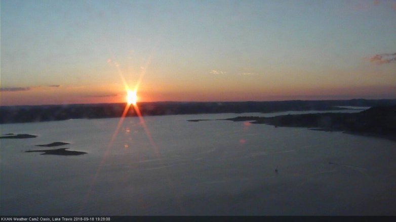 Lake Travis webcam, September 18, 2018 6:30 PM CT