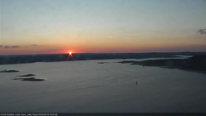 Lake Travis webcam, September 18, 2018 6:35 PM CT