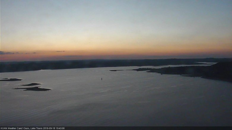 Lake Travis webcam, September 18, 2018 6:45 PM CT